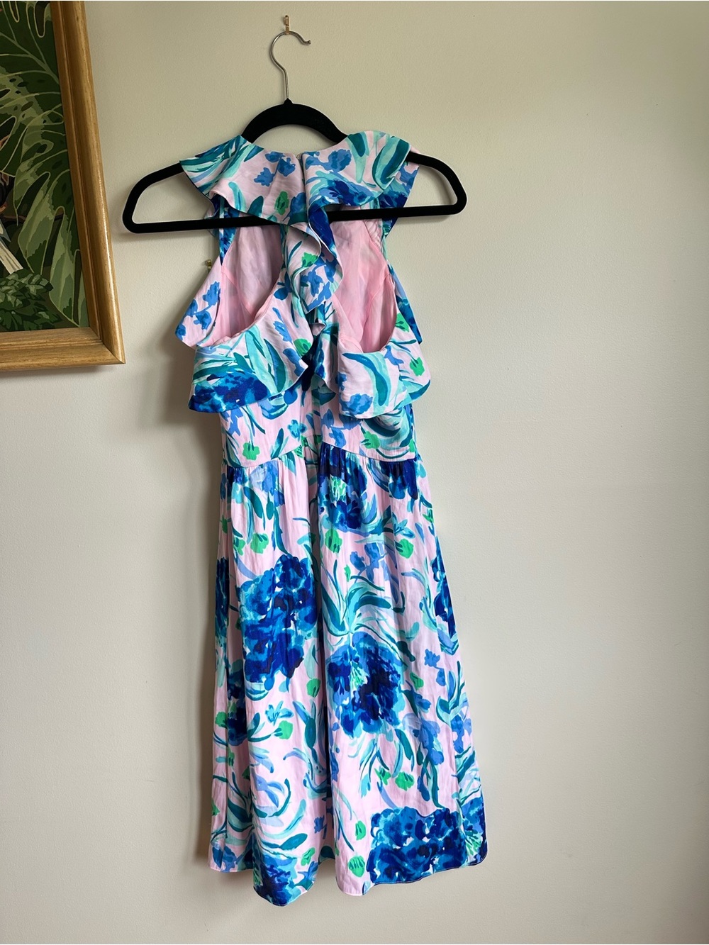Lilly Pulitzer Rory Dress Sweet Pea Floral Print Womens 2 Pink Green Blue - Picture 11 of 11